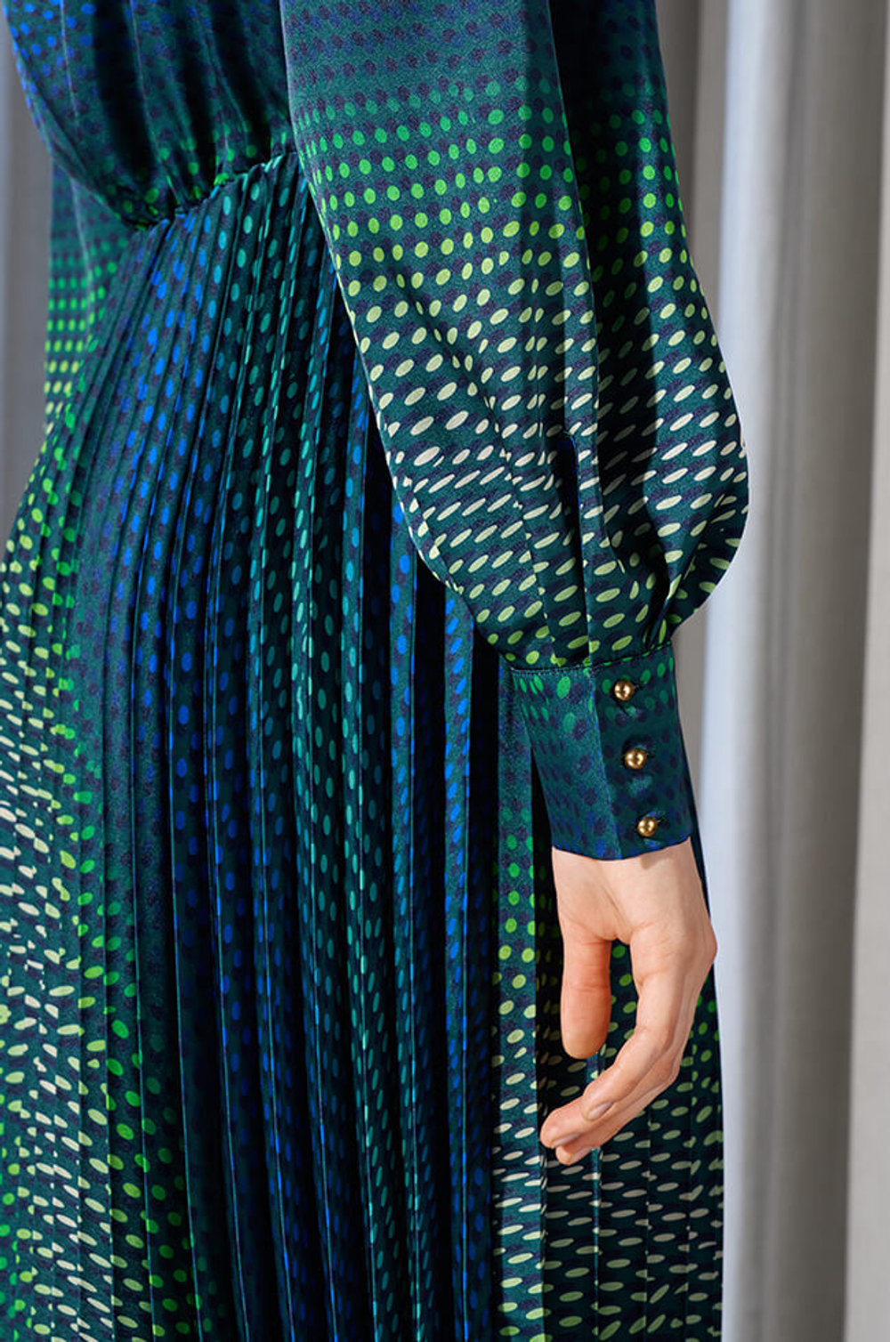 51518 Платье женское (сине-зеленый принт)