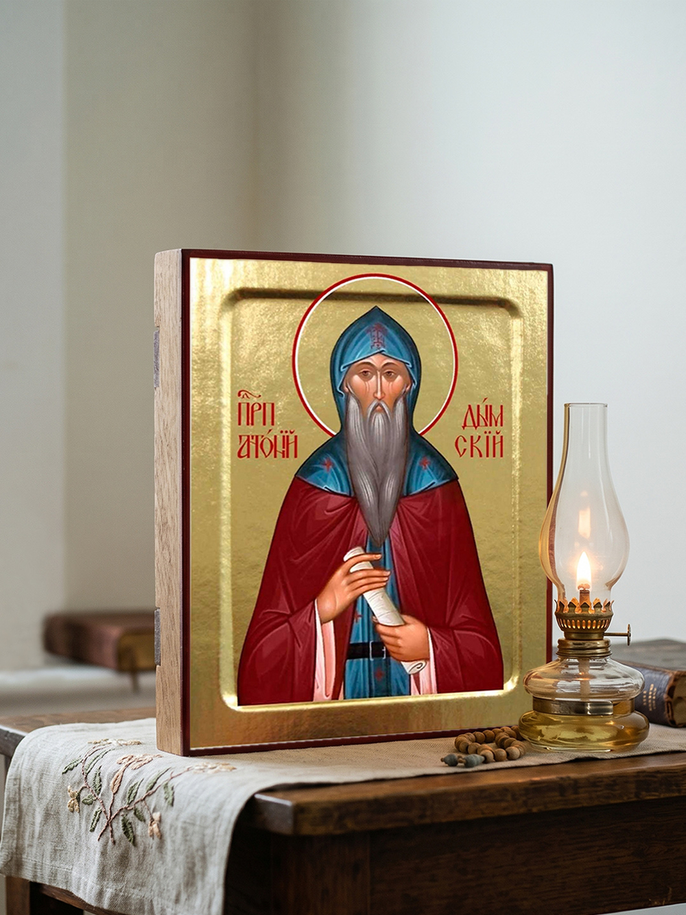 Икона Антония Дымского, преподобного на дереве: 125 х 160 (Синопсисъ)