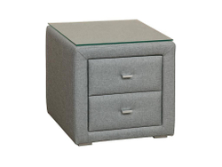 06.34-01 тумба прикроватная со стеклом жаккард серый