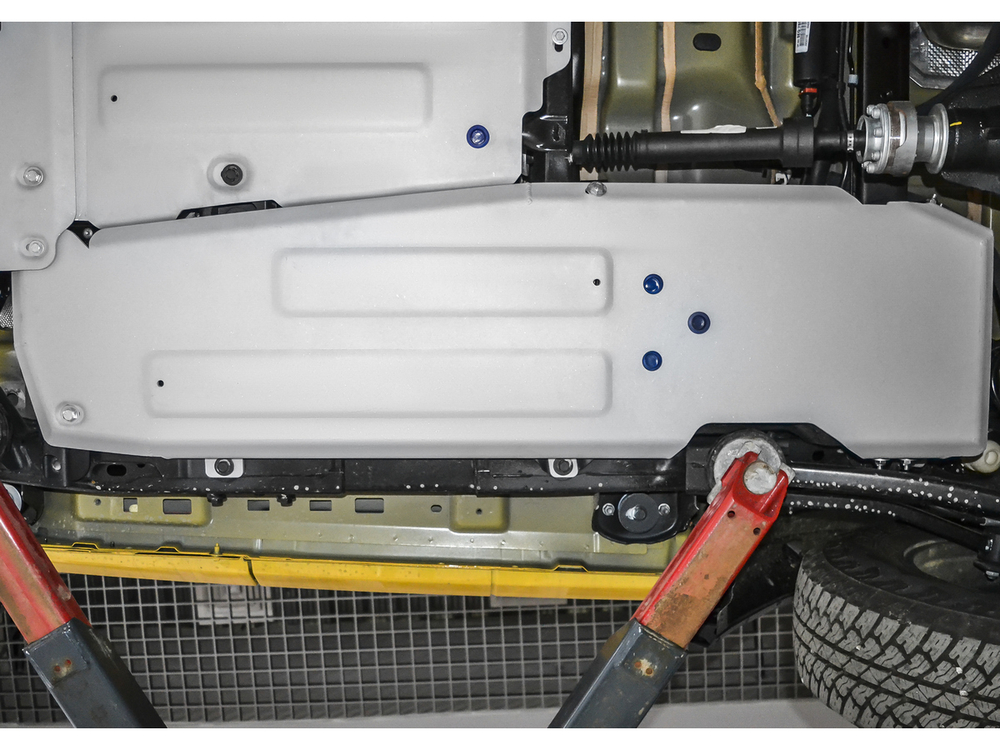 Защита топливного бака  Jeep Wrangler JL (2 двери)  V-2.0T; 3,6; 2,2D (2018-), Алюминий 4 мм, Rival