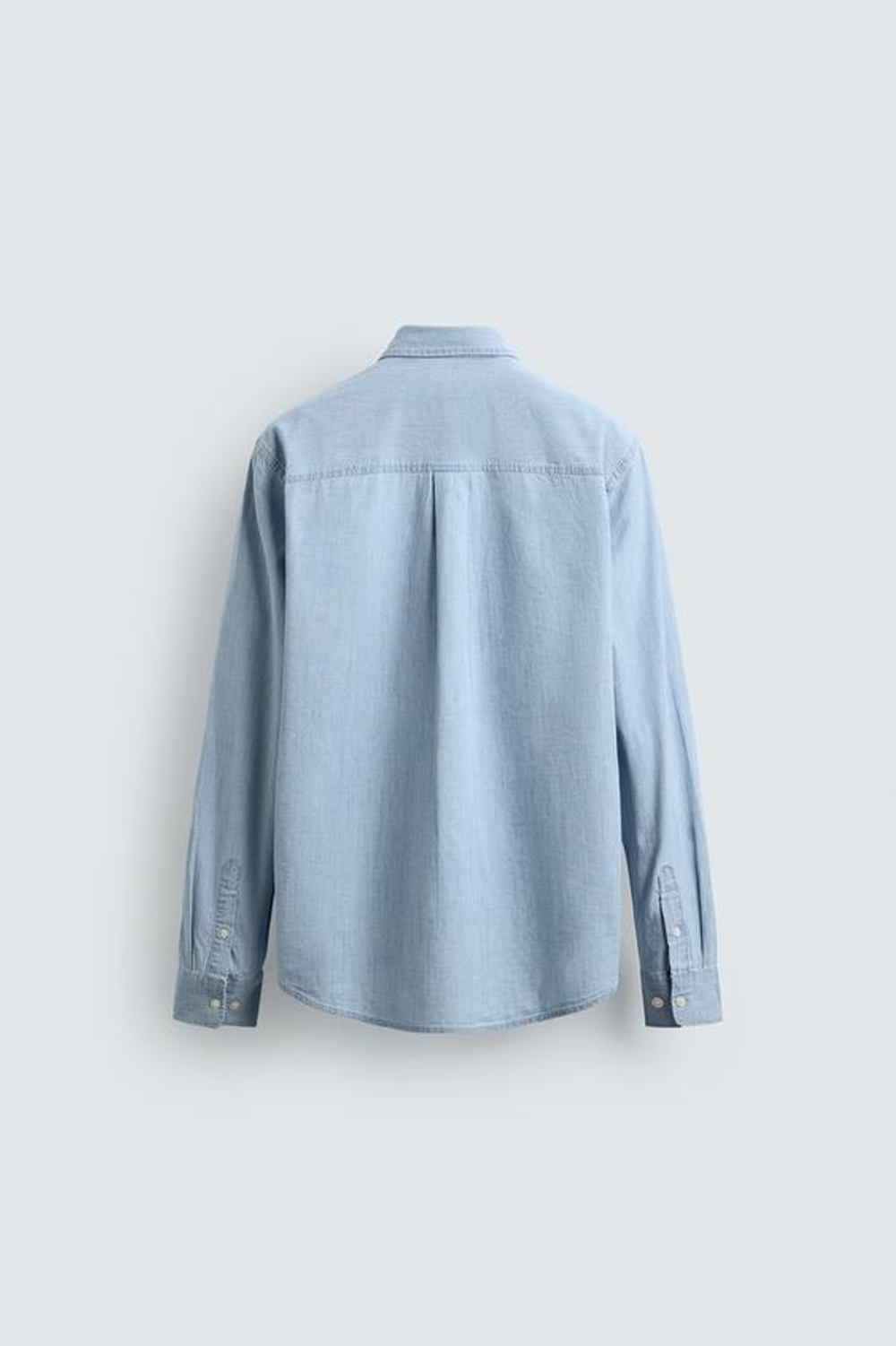 ZARA X AARON LEVINE ЛЕГКАЯ ДЖИНСОВАЯ РУБАШКА, ВЫЦВЕТШИЙ СИНИЙ