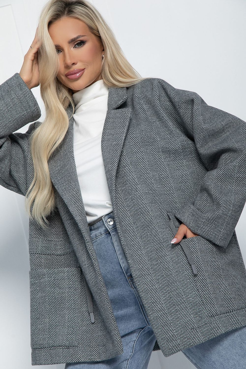 Пальто-пиджак (серое) Б11262 LT Collection