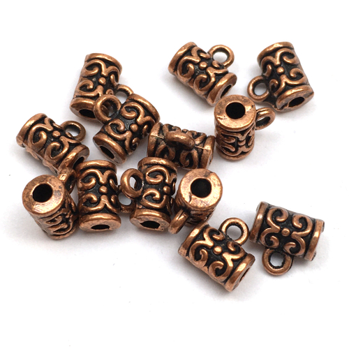 Бейл для украшений 7х7х5 мм, под медь