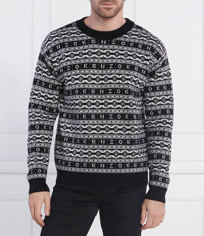 Хлопковый свитер jacquard regular jumper Kenzo - черный(FC65PU3213CJ)