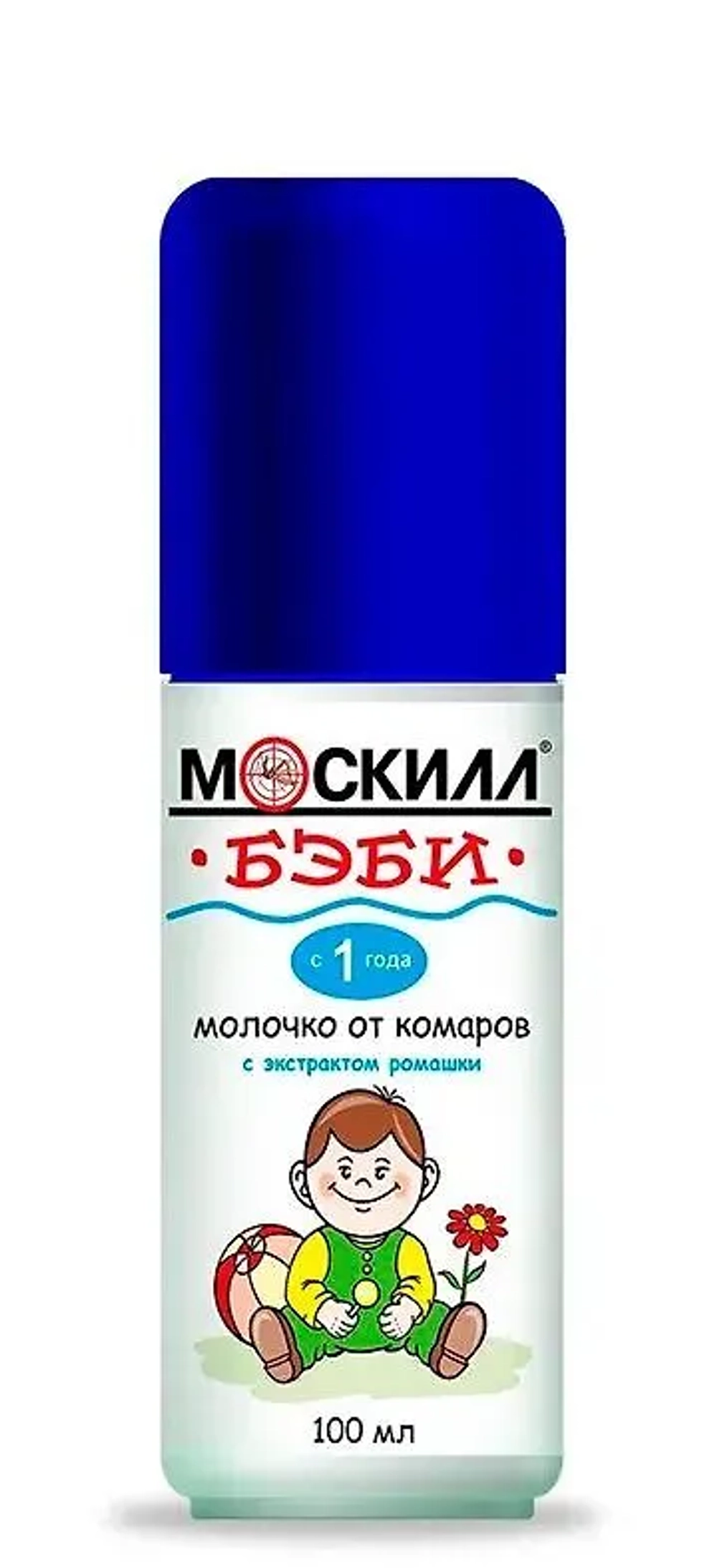 ДЕФЕКТ УПАКОВКИ. МОСКИЛЛ Молочко-Спрей 100мл ДЕТСКОЕ от комаров с 1-го года