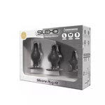 Набор из 3 черных анальных втулок SILEXD Silicone Plug Kit Model 2 (Цвет: черный)