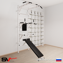Шведская стенка Sv Sport усиленная 6260 (Турник рукоход/Брусья/Стойка/Скамья/Канатный лаз)