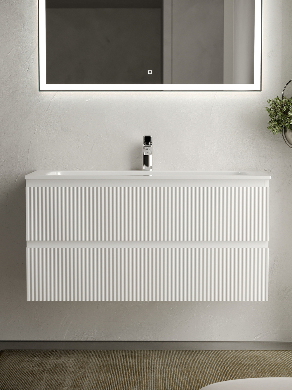Тумба с раковиной Sancos Snob R 100 см SNR100W bianco