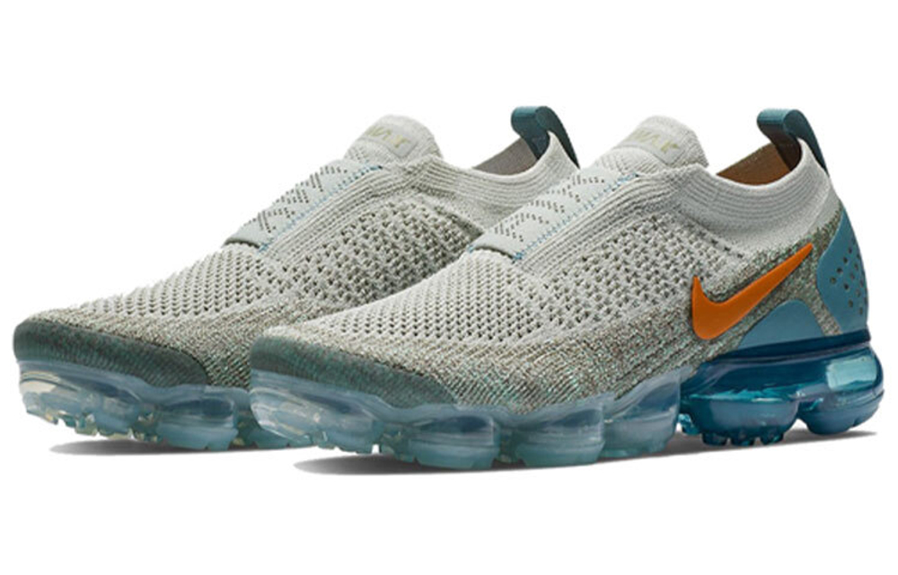 Кроссовки Nike Vapormax Moc 2 Light Silver Campfire Orange Celestial Teal (Женская размерная сетка)