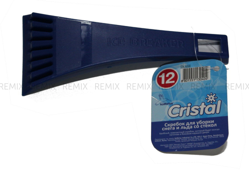 Скребок "Kolibriya" Cristal-12 Для снега/льда 18 см, пластик   (1/60)