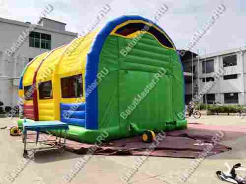 Надувной батут "Страна Сафария" с крышей и высокими горками 10*7*6 м