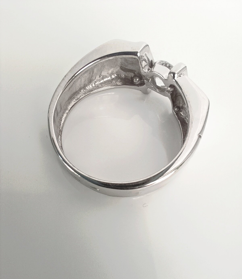 Печатка  Эстерелла, серебро 925 пробы, родированная, с фианитом/Ф