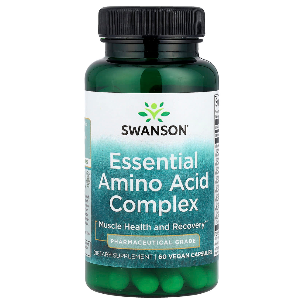 Swanson Vitamins, комплекс незаменимых аминокислот, 60 веганских капсул