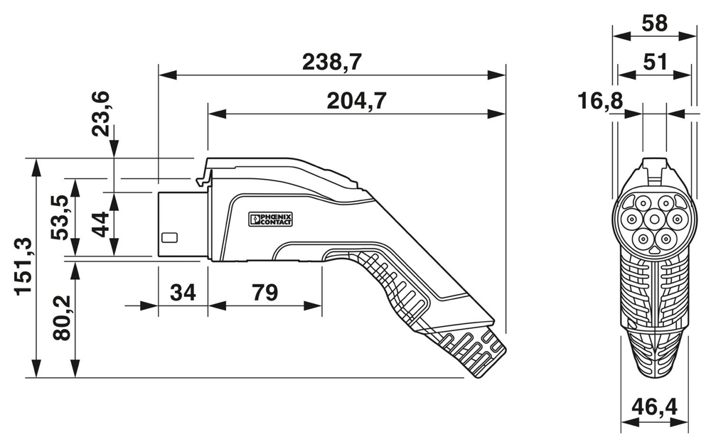 1003678 - EV-GBG3C-1AC32A-7,5M6,0ESBK01 - Зарядный кабель AC