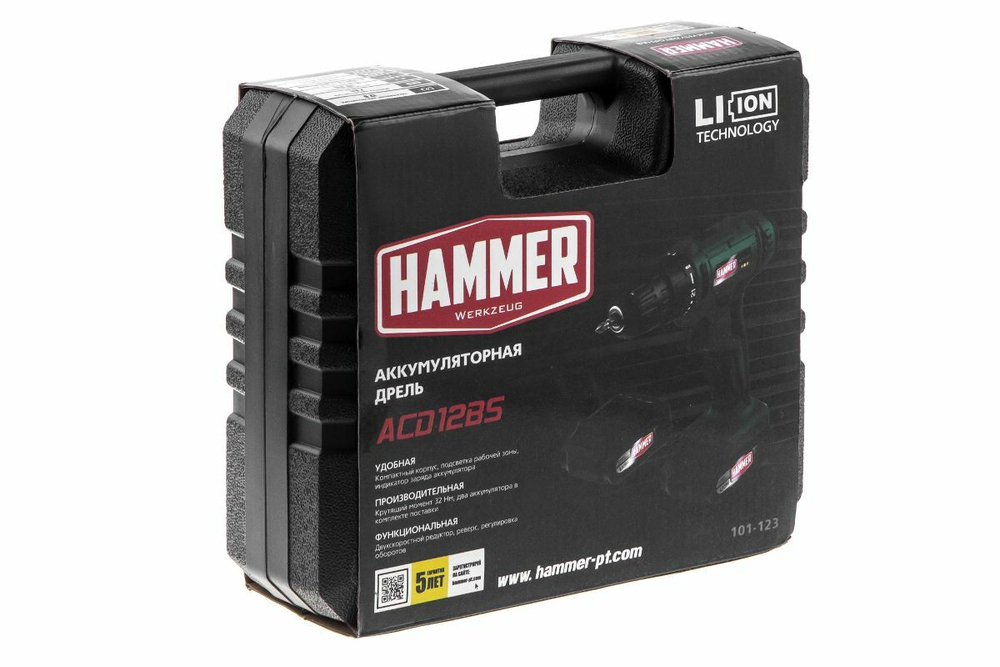 Дрель аккумуляторная HAMMER ACD12BS