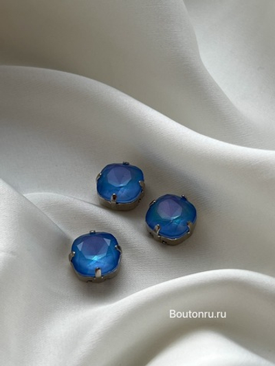 Стразы пришивные мягкий квадрат синие перламутр