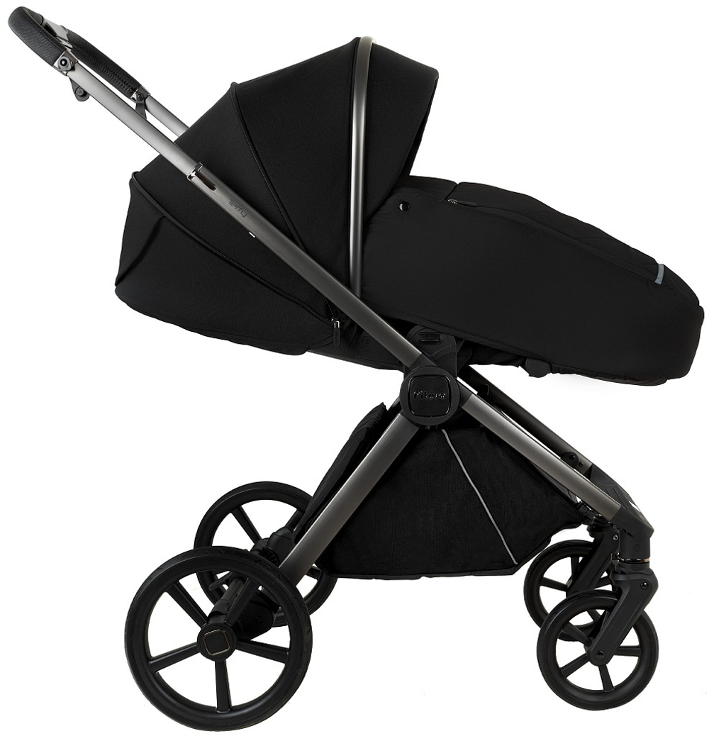 Детская коляска Pituso Teffy 4 в 1 с автокреслом Baesa Black с базой Caviar Black/Graphite