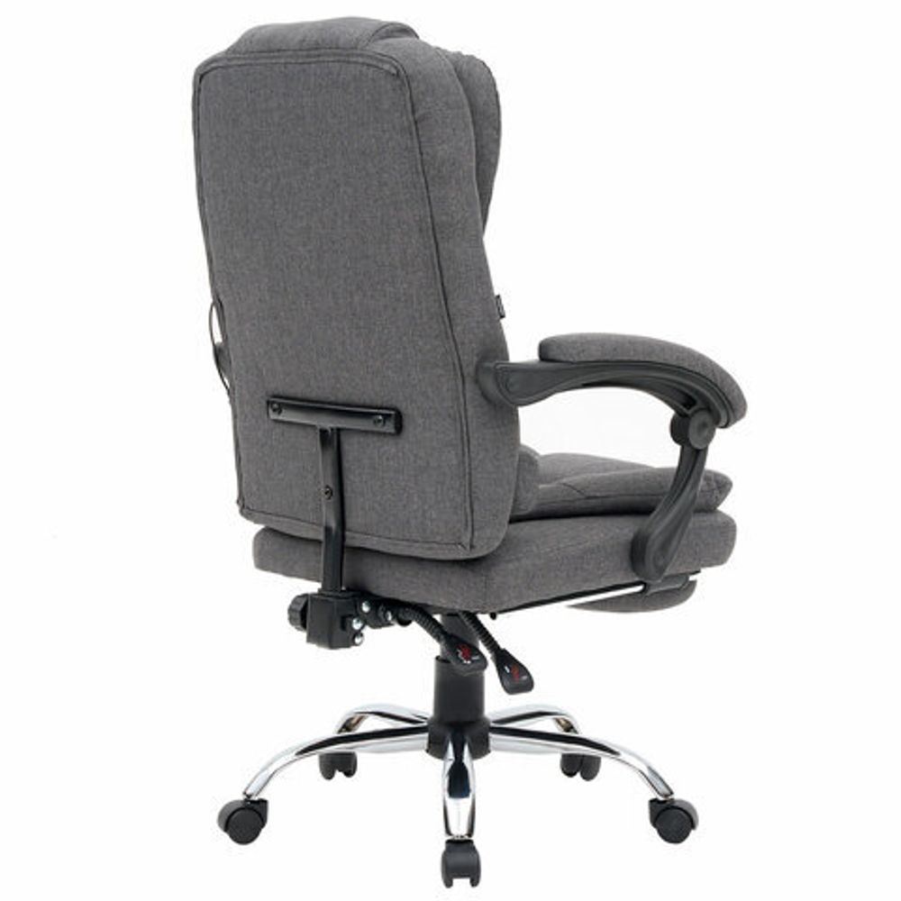 Кресло офисное CROMEX (КРОМЕКС) "Chill MS-005", с функцией вибромассажа, подножка, ткань, серое, 532959