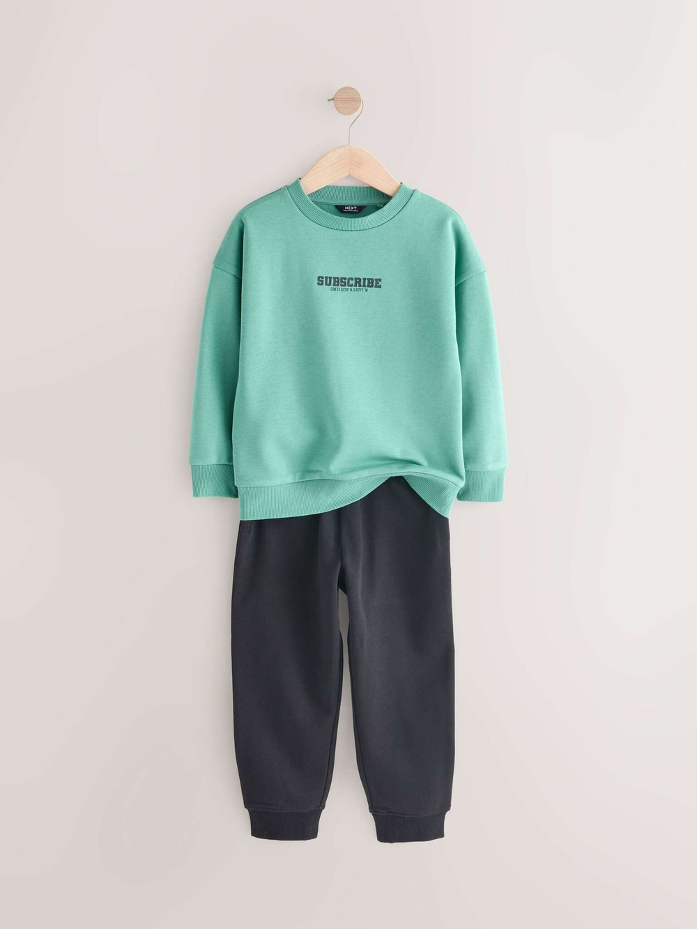 Толстовка и джоггеры в комплекте для мальчика Next E43-665, Мятный, Черный