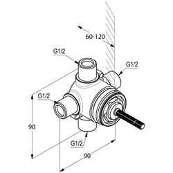Скрытая часть переключатель на 3 положения Kludi Ambienta 29757 схема