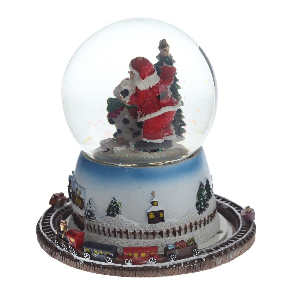 GAEM Фигурка декор в стекл шаре "Дед Мороз" (муз с ключ, подсветка), D 10 см, L15,5 W15,5 H15,5 см