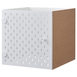 IKEA KALLAX  (ИКЕА КАЛЛАКС)  -  Перфорированная дверная вставка, белая, 33x33 см
