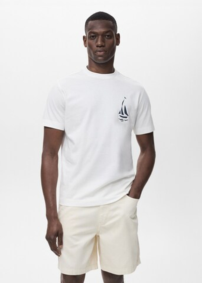 Футболка 100% хлопок с принтом на груди