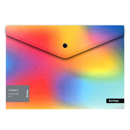 Папка-конверт на кнопке А4, Berlingo Gradient, 180мкм, рисунок, в ассортименте