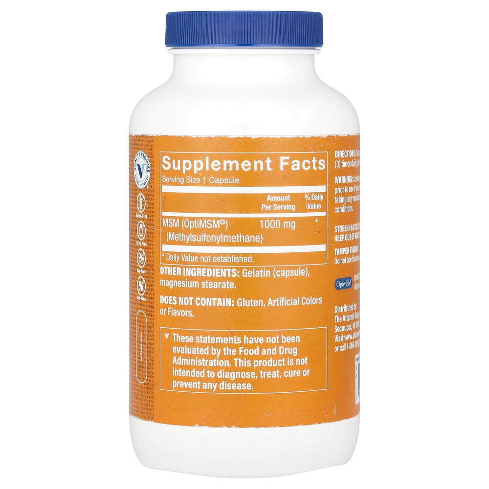 The Vitamin Shoppe, МСМ с OptiMSM®, 1000 мг, 240 капсул