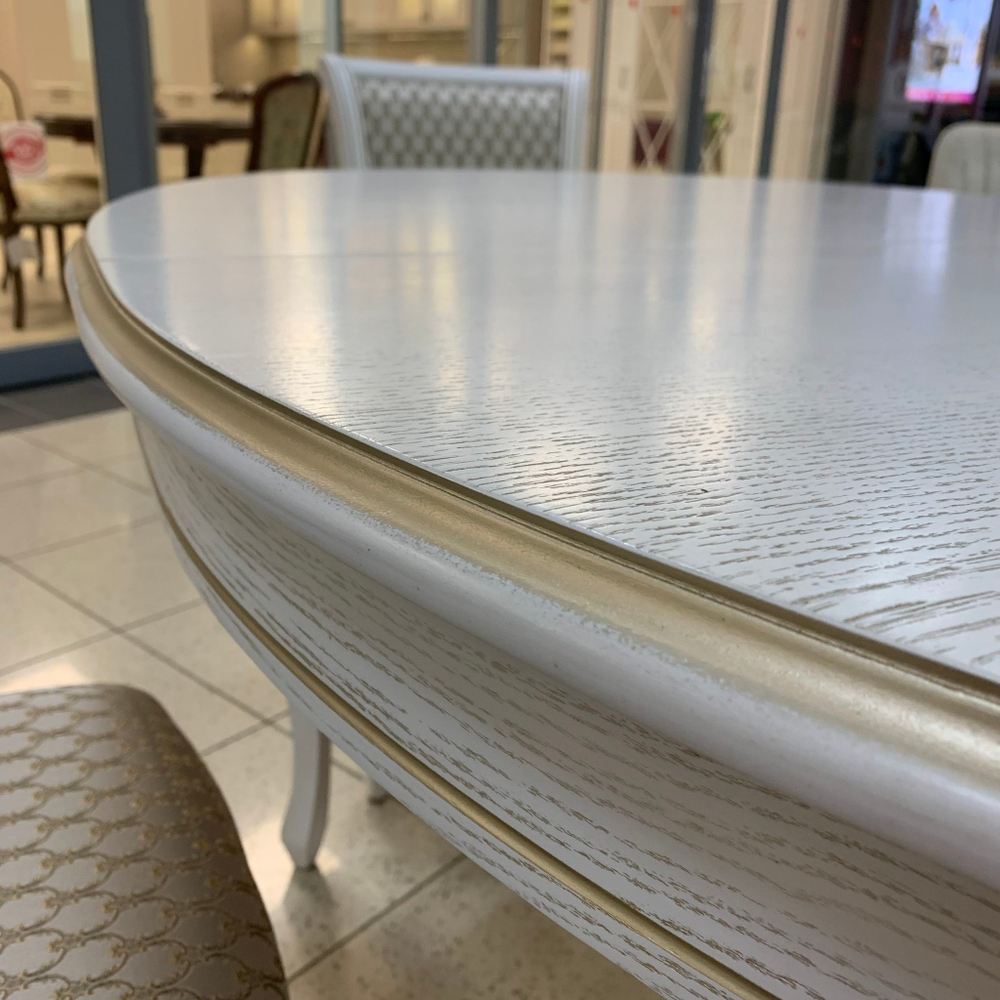 Стол обеденный Азалия 125 (дуб тон 1/патина жемчуг)