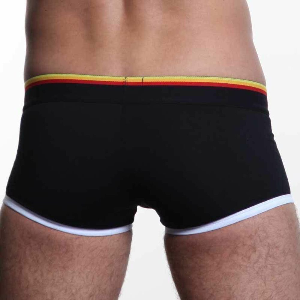 Мужские трусы хипсы черные с цветной резинкой Aussiebum Fire Boxer AB00186