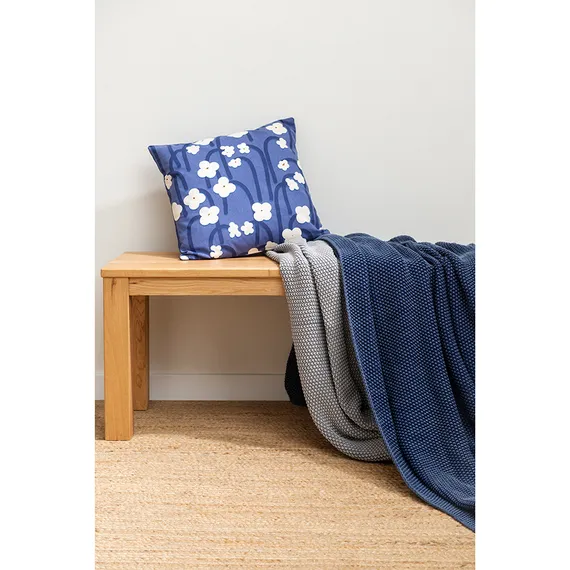 Плед из стираного хлопка серого цвета Essential, 130х180 см