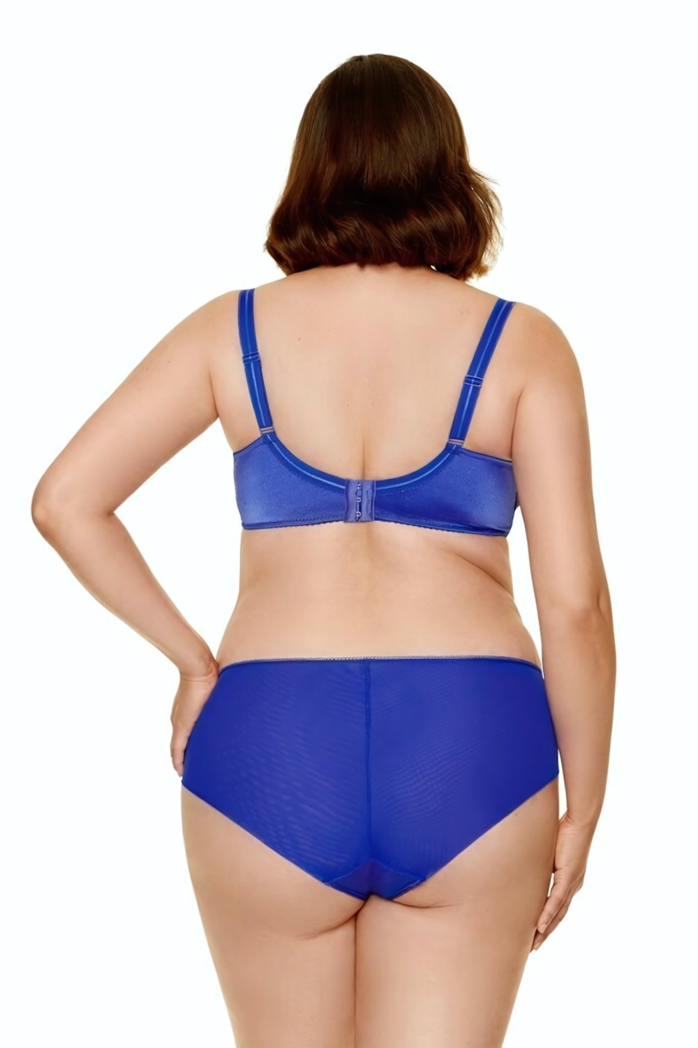 Бюстгальтер Pamela с мягкими сетчатыми чашками с вышивкой (Размер: 95F) (Цвет: синий)