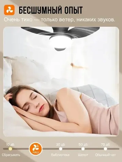 Вентилятор потолочный с пультом, диаметр 65 см, Белый