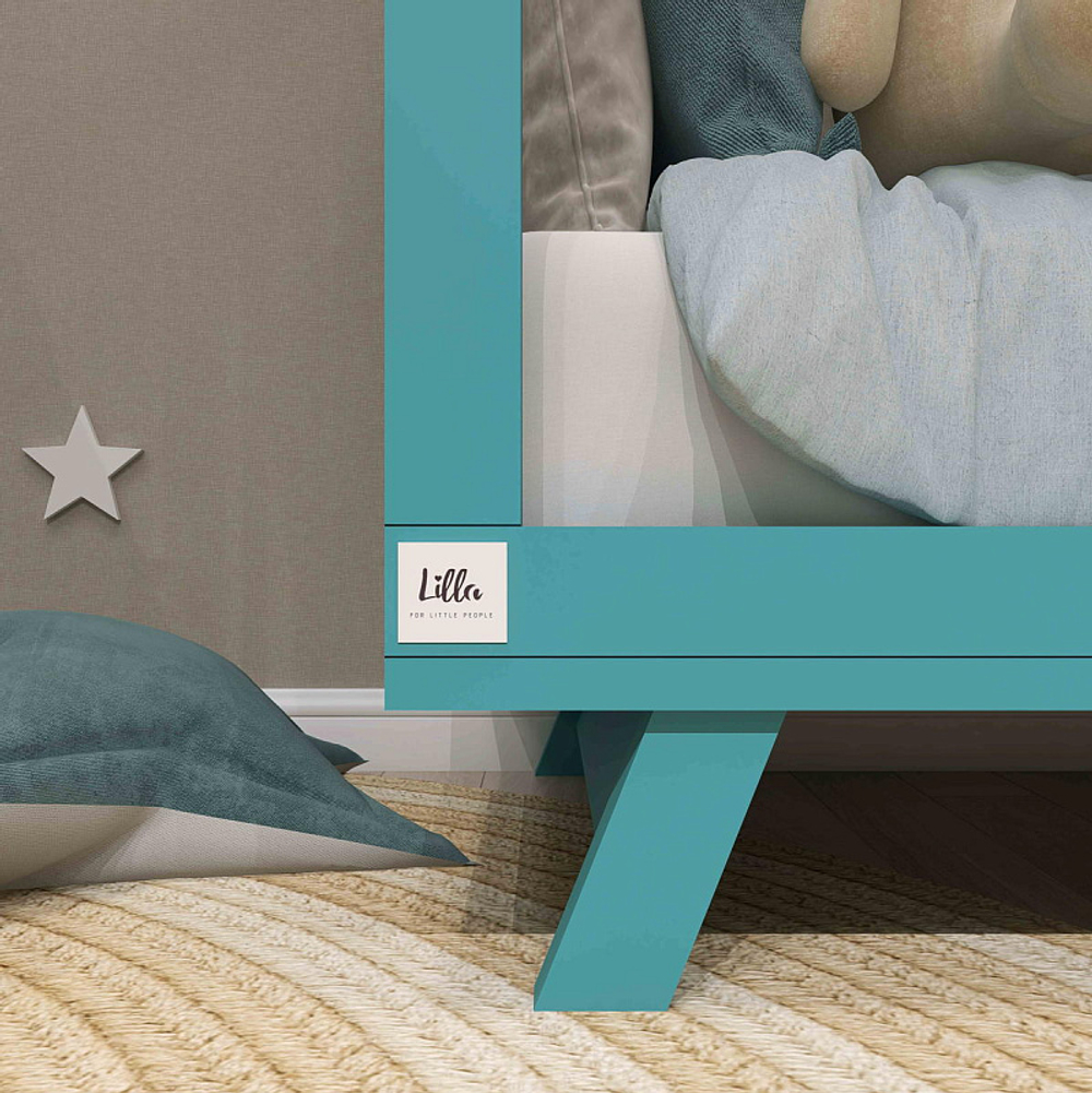 Кроватка детская Lillaland Lilla Aria с маятником Ocean Blue