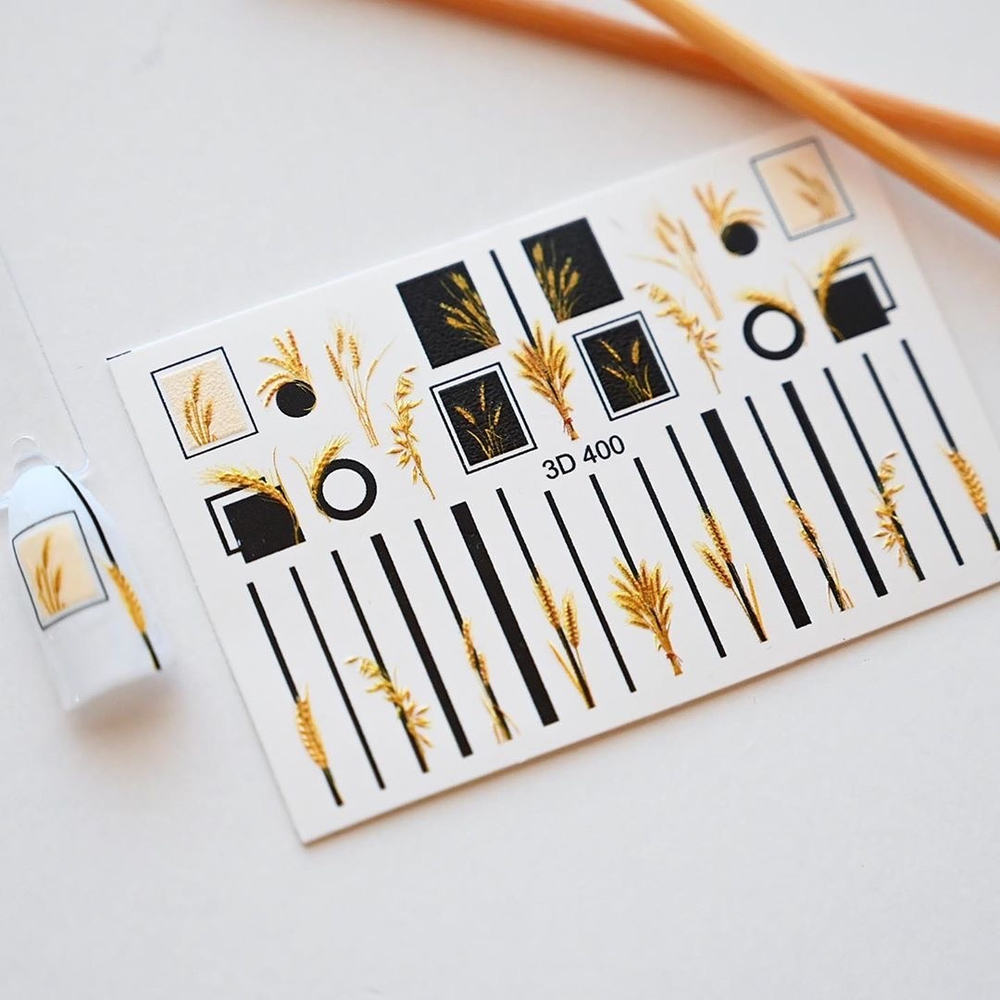 Gurunail Слайдер-дизайн 3D № 400 Колосья