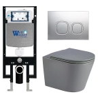 Унитаз с инсталляцией WeltWasser AMBERG 497 + SALZBACH 043 MT-GR + AMBERG RD-MT CR