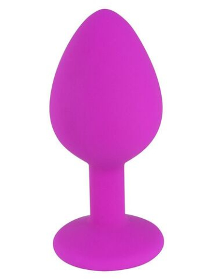 Лиловая средняя силиконовая пробка с прозрачным кристаллом