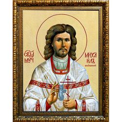 Михаил Усольский (Накаряков), священномученик пресвитер. Икона на холсте.