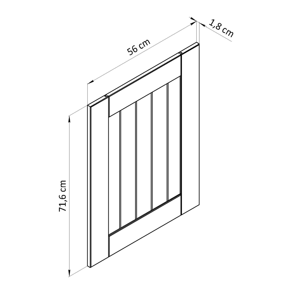 Фальшпанель для кухни Вестфалия, 56х2х72, массив сосны, Dipriz