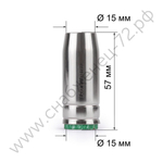 FoxWeld Сопло MIG-25 д.15мм конич. (145.0076/MC0023, EP-25/MB-25, пр-во FoxWeld/КНР)