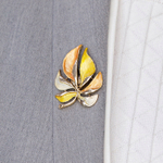 Брошь Shadore Лист резной XZ0863.10 BR/G