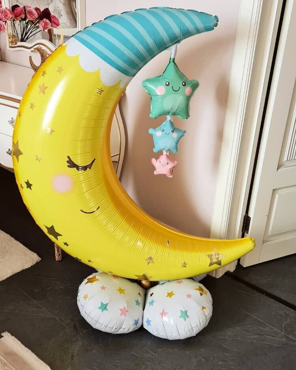 Фольгированный шар-фигура «Месяц и звезды» AIR, 137 см