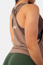 Майка SLEEVELESS LOOSE CROSS BACK TANK TOP "FEELING GOOD" 419 Бежевая
