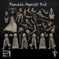 Миниатюра Trench Crusade Great Holy War Female Agents Kit