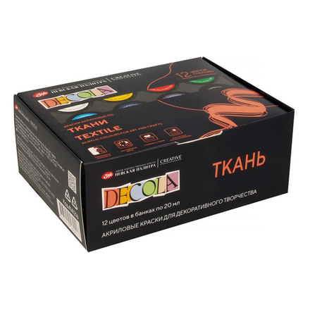 Декола Набор акрил ткань картон 12 шт х20 мл