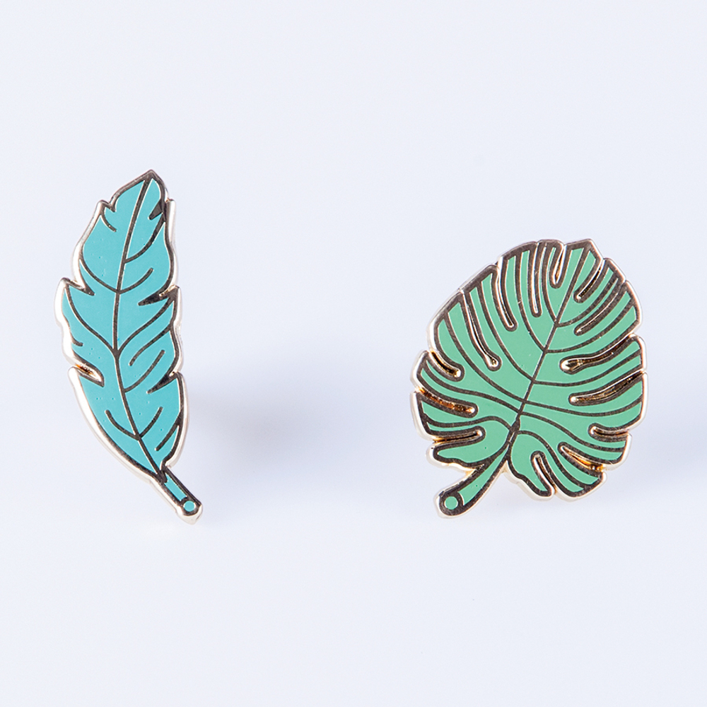 Набор из 2-х металлических булавок pinaholic leaves