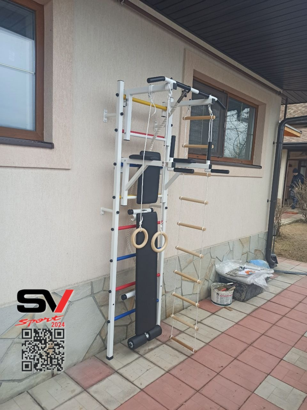 Монтаж шведской стенки Sv Sport в пеноблочные, газоблочные стены