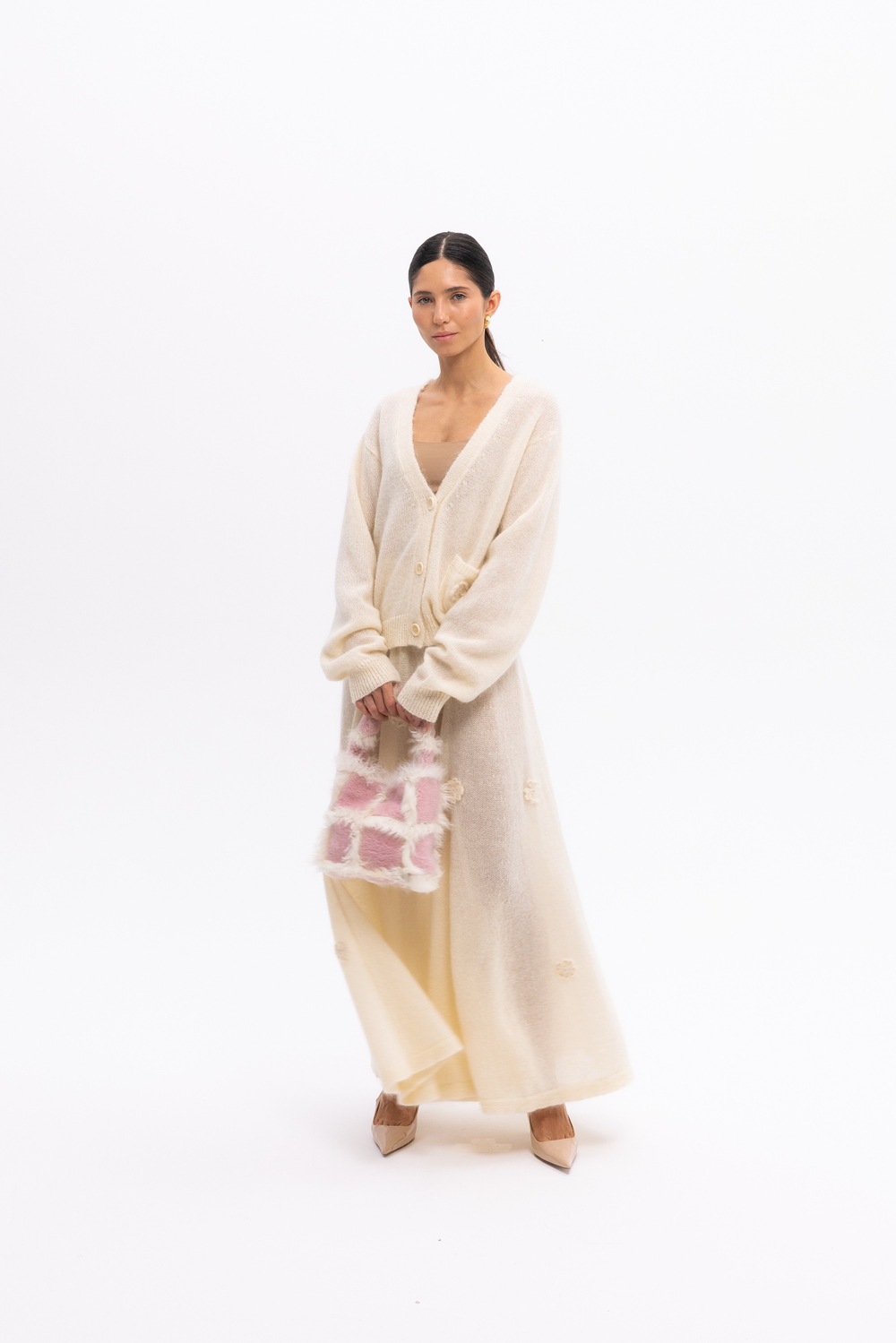 Молочная юбка из мохера