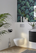 Комплект унитаза BelBagno Uno BB3105CHR/SC с сиденьем Микролифт и инсталляцией Jacob Delafon E29025-NF+E4316-CP с клавишей смыва Хром